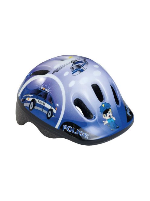 BikeFun Ducky Police rendőrautós gyermek kerékpáros fejvédő XS (44-48)