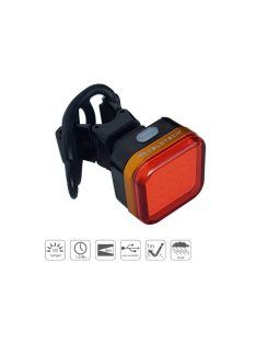   Velotech Quad 25 chipLED USB tölthető kerékpár hátsó lámpa 120Lm
