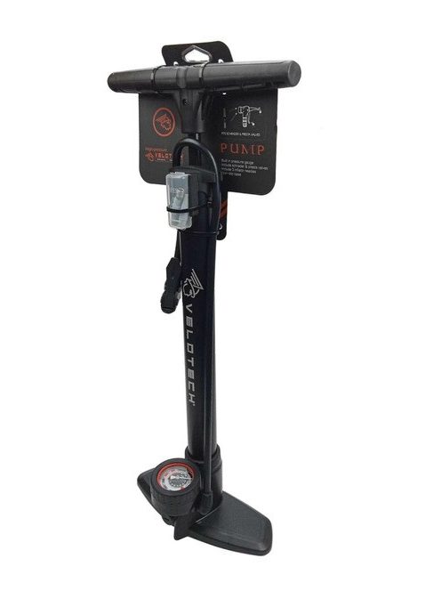 Velotech kerékpár nyomásmérős AV/DV/FV alu műhelypumpa