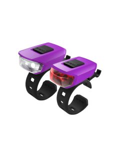   Kellys KLS Vega (USB) tölthető szilikonos kerékpár villogó szett lila
