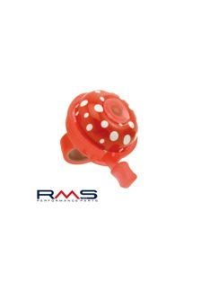 RMS piros pöttyös kerékpár csengő 50mm