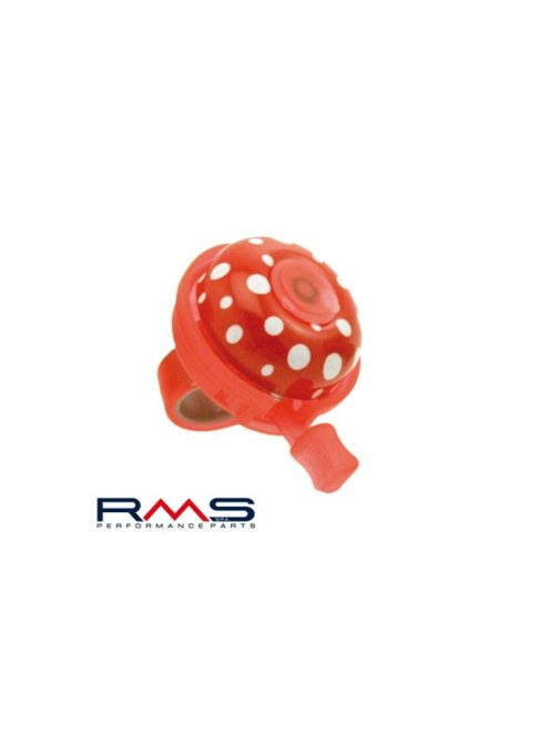RMS piros pöttyös kerékpár csengő 50mm